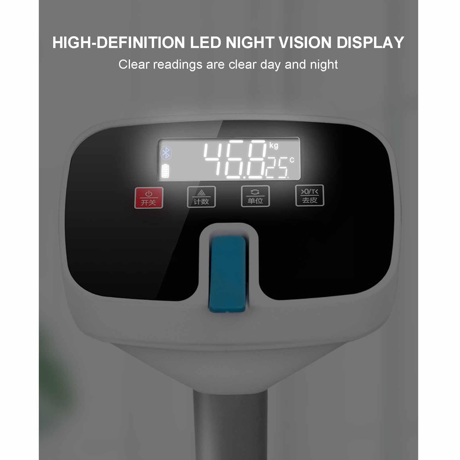 Báscula Digital De Altura Y Peso Con Pantalla LED: Báscula Inteligente De IMC De 0,2 A 205 Kg Y Tallímetro Telescópico De 72 A 210 Cm, Recargable Por USB, 22 Análisis De Datos Corporales. ,White