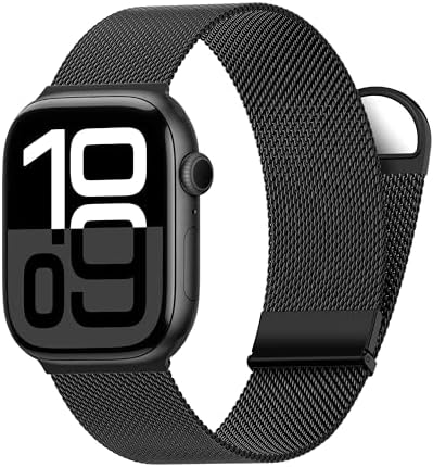 Higgs Ersatzarmband für Apple Watch Armband 42mm 41 mm 40mm 38mm | Magnetisch Einstellbar Edelstahl Metall Armbänder für iWatch Band SE 3/2/1 Series 12 11 10 9 8 7 6 5 4 3 2 1 Dame