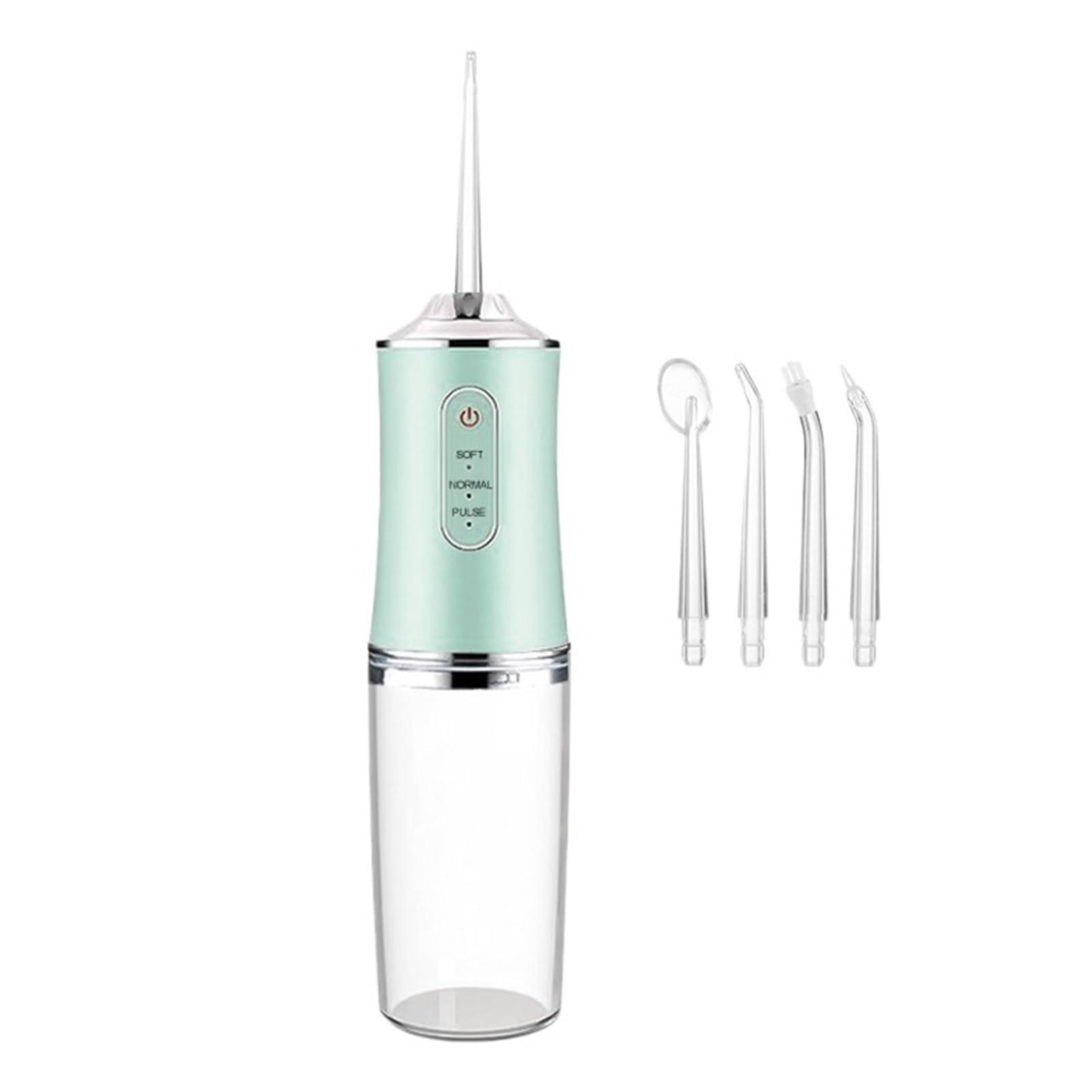 Irrigatore orale da viaggio portatile senza fili for la pulizia dei denti 3 modalità 4 punte a getto(059-Green)
