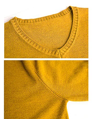 HaoMay Men's Slim Fit V Neck Pullovers Cashmere Knitted Sweater Jumper3