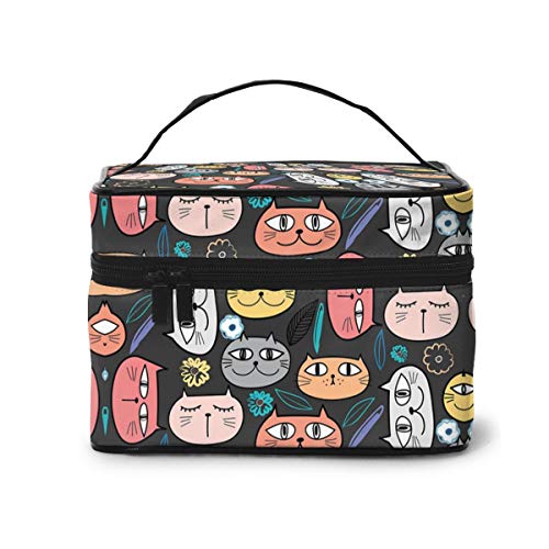 化粧ポーチ メイクボックス Cute Cat コスメボックス 化粧バッグ 大容量収納ケース トラベルバッグ 小物入れ 収納ボックス 洗面用具入れ 出張 旅行 家用 收納 ファスナー