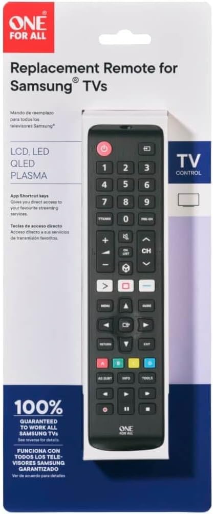 One For All URC4810 remote control in its retail packaging.