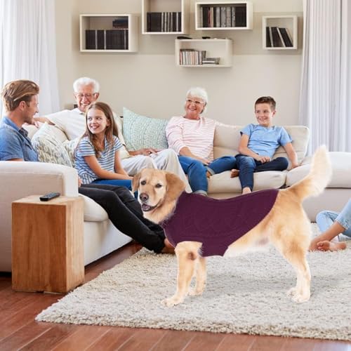 Image of BINGPET Dog Sweater for Medium Large Dogs, Turtleneck Knitted Clothes