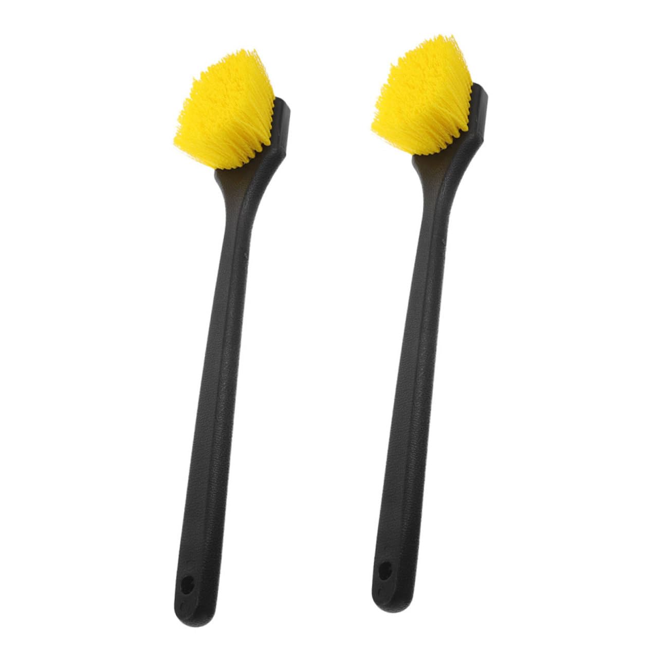 Set di 2 Spazzole per Cerchi Auto Manico Lungo Spazzole per Pneumatici Setole Dure Strumenti per Dettagli Auto per Lavaggio Ruote E Pneumatici