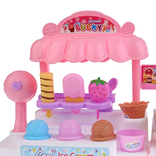B Blesiya Kinder Eiscreme Speicher Registrierkasse Kaufläden Rollenspiel Spielzeug Set - Mehrfarbig – Bild 8