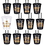 Janmercy 12 Pieces Shot Glass Beaded Necklaces Birthday Party Shot Necklace Cups for Birthday Women Wedding Party Supplies