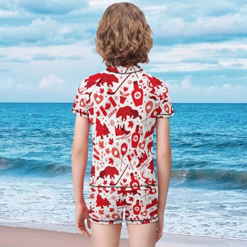 Canada Maple Leaf SquirrelChildren's Swimsuits Boys Two Piece Suit10-12Y（150cm）2