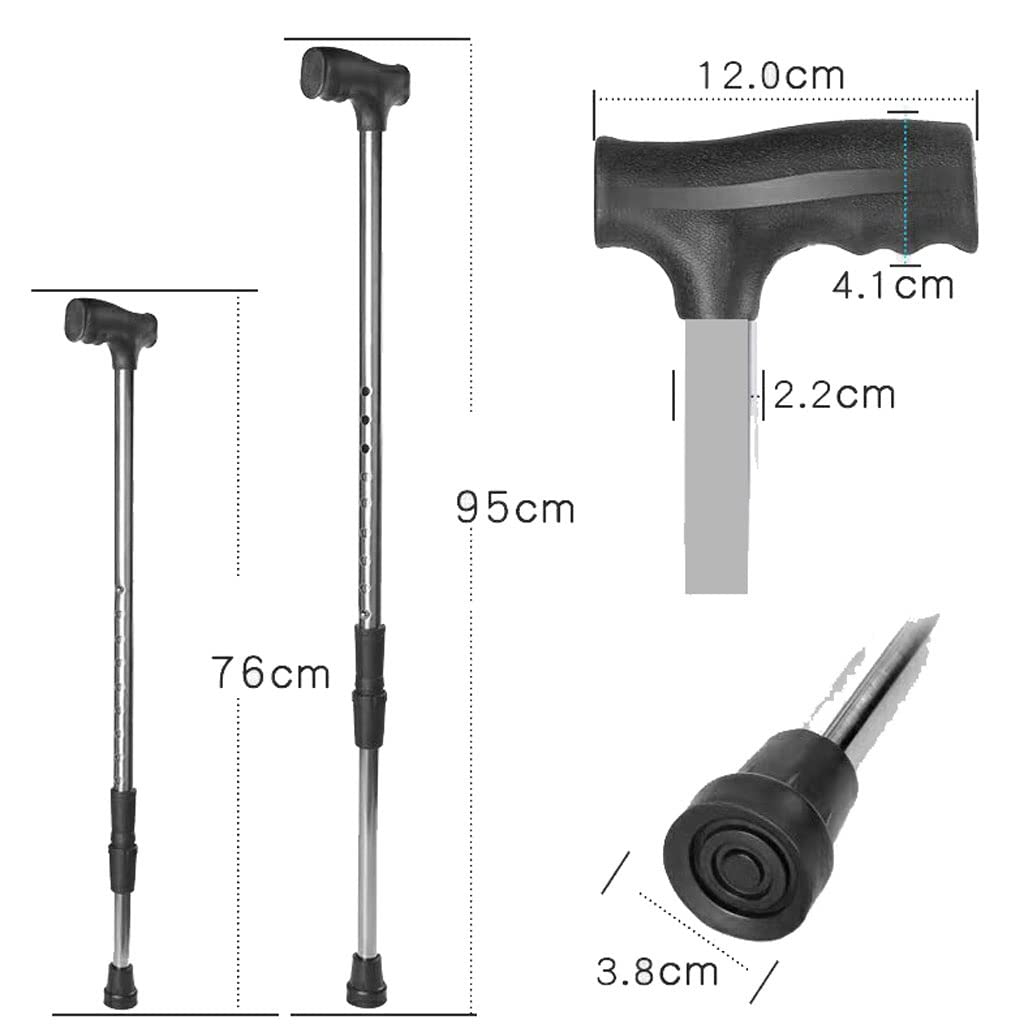 Muletas de Acero Inoxidable Muletas de extensión for Ancianos Bastones andadores