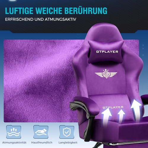 GTPLAYER Gaming Stuhl,Atmungsaktiver Bürostuhl,bürostuhl ergonomisch, Hochwertiger - Stoff,Ergonomischer PC Stuhl… – Ansicht 5