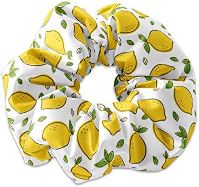 Lemon Drops Scrunchie Hair Tie, Hand Drawn Lemons scrunchy, Spring Lemonade, Summer Fruit Hair Tie, Fruit Scrunchies