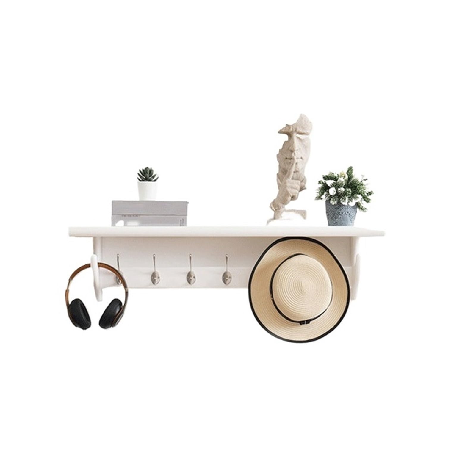 Yqinqin83b White Coat Hangers Wood Wall-Mounted Coat Rack, Shelving Unit, Modern Minimalist, Bedroom Hooks, Home Use For Bedroom(,Xl)