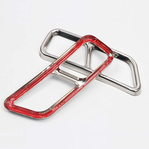 Miniatura 6 de HIGH FLYING Cubierta de salida de tubo de extremo de escape trasero de acero inoxidable Decoración de marco 2 piezas para Cadillac XT5 2016-2018