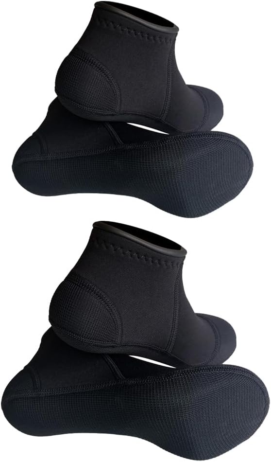 MYLEDI 2 pairs Unisex Shorty Neoprene 3mm Wetsuit Socks for Snorkeling Swim Fins Scuba Diving Kayaking Surfing Beach Sports
