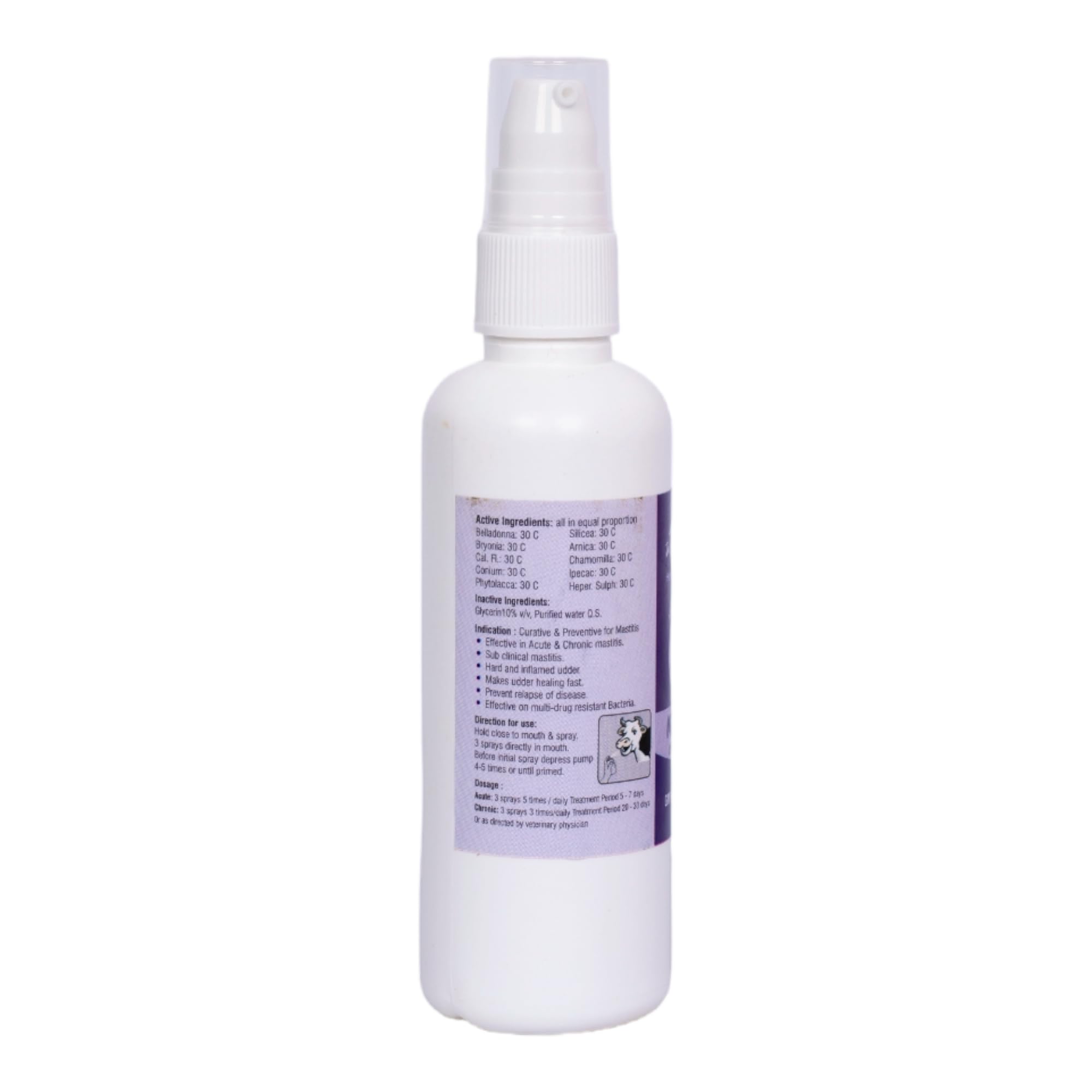 DR PATELS HOMEOPATHIC MEDICINES Mastos Veterinary Spray For Acute&Chronic Mastitis|Prevent Relapse Of Disease And Effective On Multi-Drug Resistant Bacteria -100 Ml 1