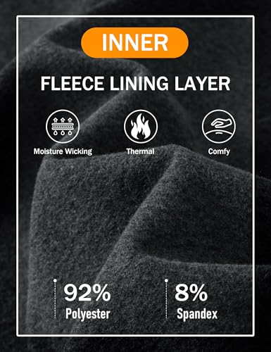 MAGCOMSEN Men's Thermal Shirts Long Sleeve Fleece Lined Base Layer Undershirts Athletic Warm Winter Workout Top2