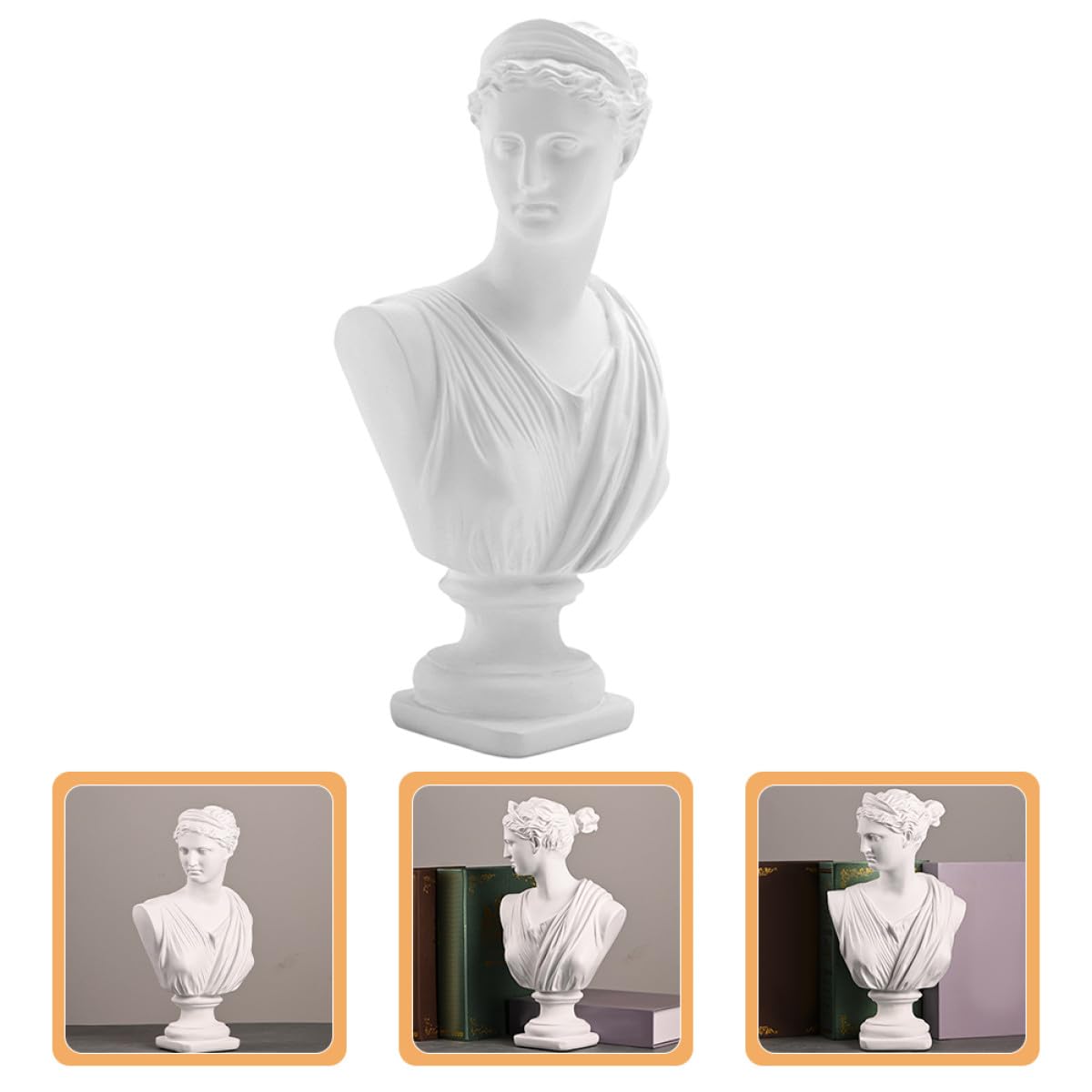 Estatua de Diosa de Resina White, Busto Decorativo para Adornos de Oficina, Sala y Obsequio de Inauguración