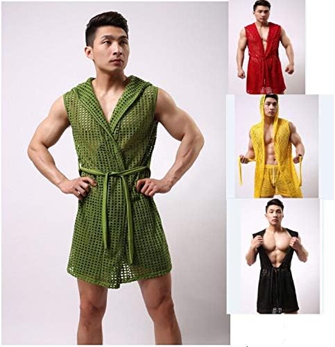 Amazon 新メンズバスローブファッションセクシーなメッシュバスローブ男性ローブパジャマファッション Colthes 6 色サイズ S M L浴衣 レディース 浴衣 通販