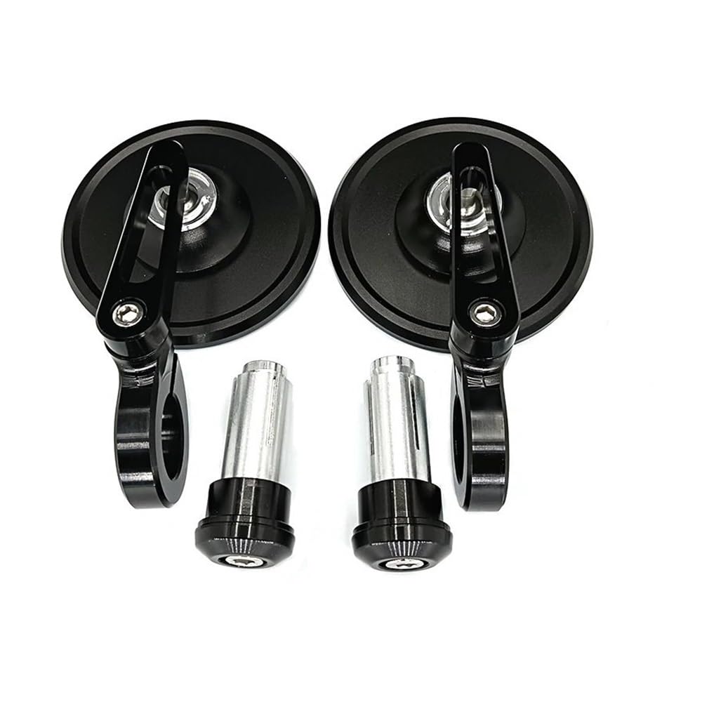 Specchietti Retrovisori Moto Rotondi 7/8" Manubrio Lato 2 Pezzi/paio