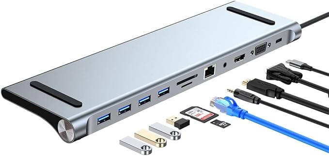 Hub USB C Dock Dual Screen Dual Display Adapter, Docking Station miniatura 3