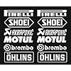 mundo Stickerset 12 witte stickers Pireli Akrapvic logo 16 cm voor auto, motorfiets, vrachtwagen decoratie