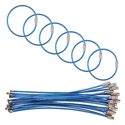 luvtree 5.9in/15cm Stainless Steel Keychain Cable,Wire Diameter 2mm Metal Key Ring Loop,20 Pieces