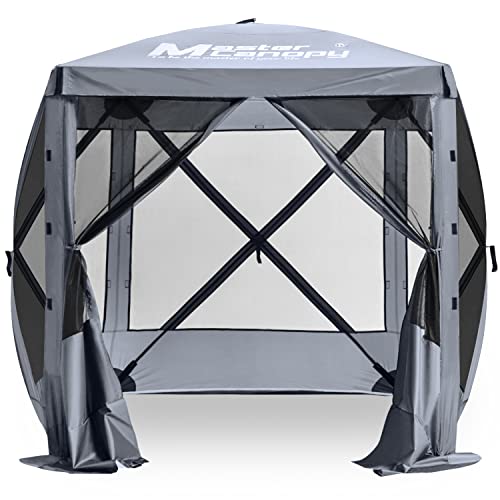 Image of MASTERCANOPY 6x6 Portable Screen House Room Pop up Gazebo Outdoor Camping Tent with Carry Bag (6x6,Grey)