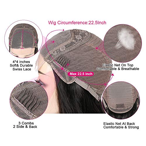 Image of Water Wave Lace Front Wigs Human Hair Brazilian 180% Density Virgin Hair 4X4 Deep Curly Lace Closure Wigs for Black Women Pre Plucked with Baby Hair Natural Color (28 Inch,Water Lace Closure Wigs)
