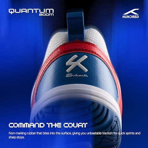 Image of Hundred Quantum Boom Unisex Non-Marking Court Shoes | Badminton, Pickleball, Table Tennis & Other Indoor Sports | Lightweight, Cushioned Grip