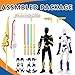 T13 Action Figure Already Assembled, 2-Pack Multi-Colored Titan 13 Action Figure Set Dummy with Laser Saber 3D Printed T 13 Lucky 13 Robo 13 Action Figures, Figura de acción t13, Black Gold White