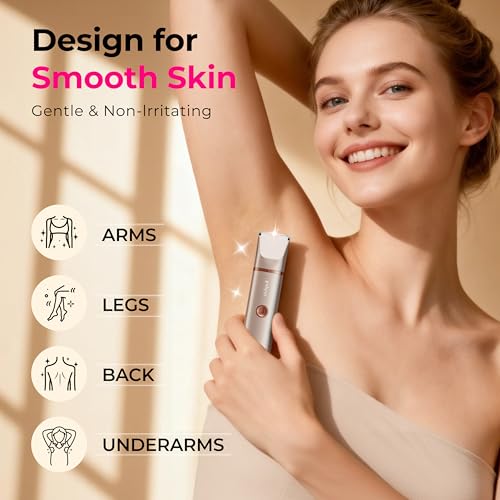 Image of Bikini Trimmer for Women with Dual Head - IPX7 Waterproof & Painless Eletctric Razors for Public Hair - Eletric Shaver for Underarm Leg Body (Gold)