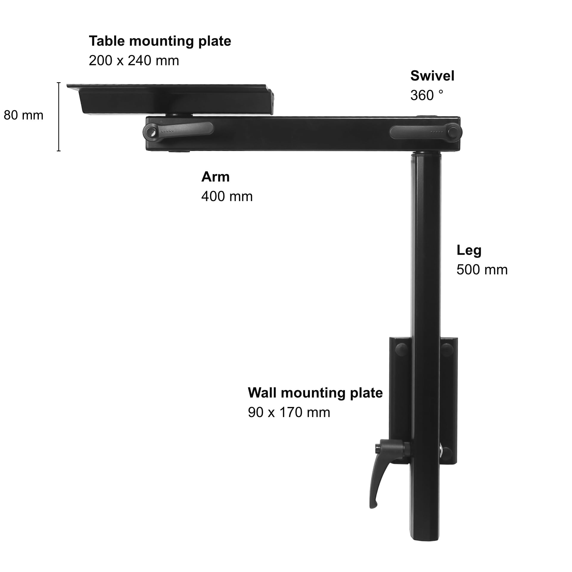 LAGUN Tischgestell Carbon 500 mm