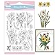 GLOBLELAND Narzisse Etikett Transparente Silikonstempel Blumen Klare Stamps Schmetterlinge Silikonstempel Für Kartengestaltung DIY Prägung Journaling