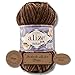 Produktbild Hobby YARN 3x Etikettenlabel mit Alize Velluto Wolle Premium 1x100g als Set | Dicke Wolle zum Häkeln (Teddy Brown I 493)