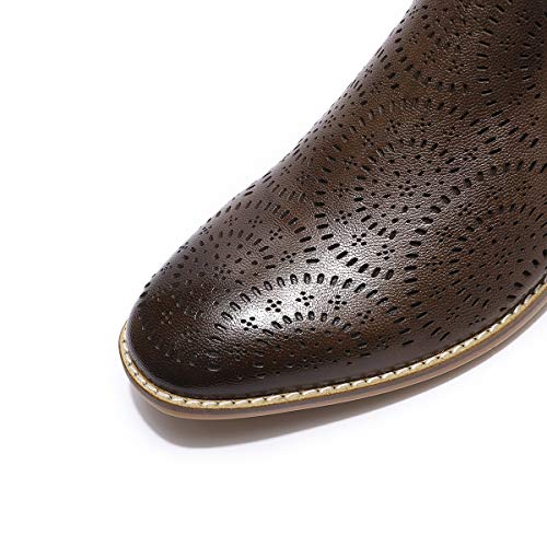 Mona flying Womens Comfort Leather Chelsea Boot Chic Low Heel Pull on Ankle Booties3