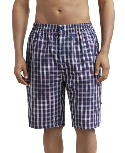 Image of Jockey 9005 Men's Super Combed Mercerized Cotton Woven Fabric Regular Fit Printed Bermuda with Side Pockets