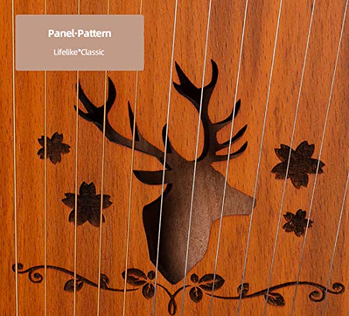 Draagbare kleine harp, harp 19 lir, snaarinstrument, metaalsnaar mahonie snaarinstrument, lire, gemakkelijk te gebruiken, met stemsleutel en touwen, enz., B - Image 4