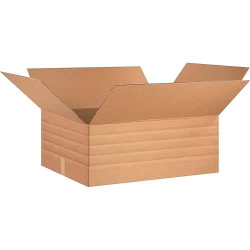 Aviditi MD302412 Caja de cartón corrugado de profundidad múltiple 30 pulgadas de largo x 24 pulgadas de ancho x 12 pulgadas de alto, kraft, para