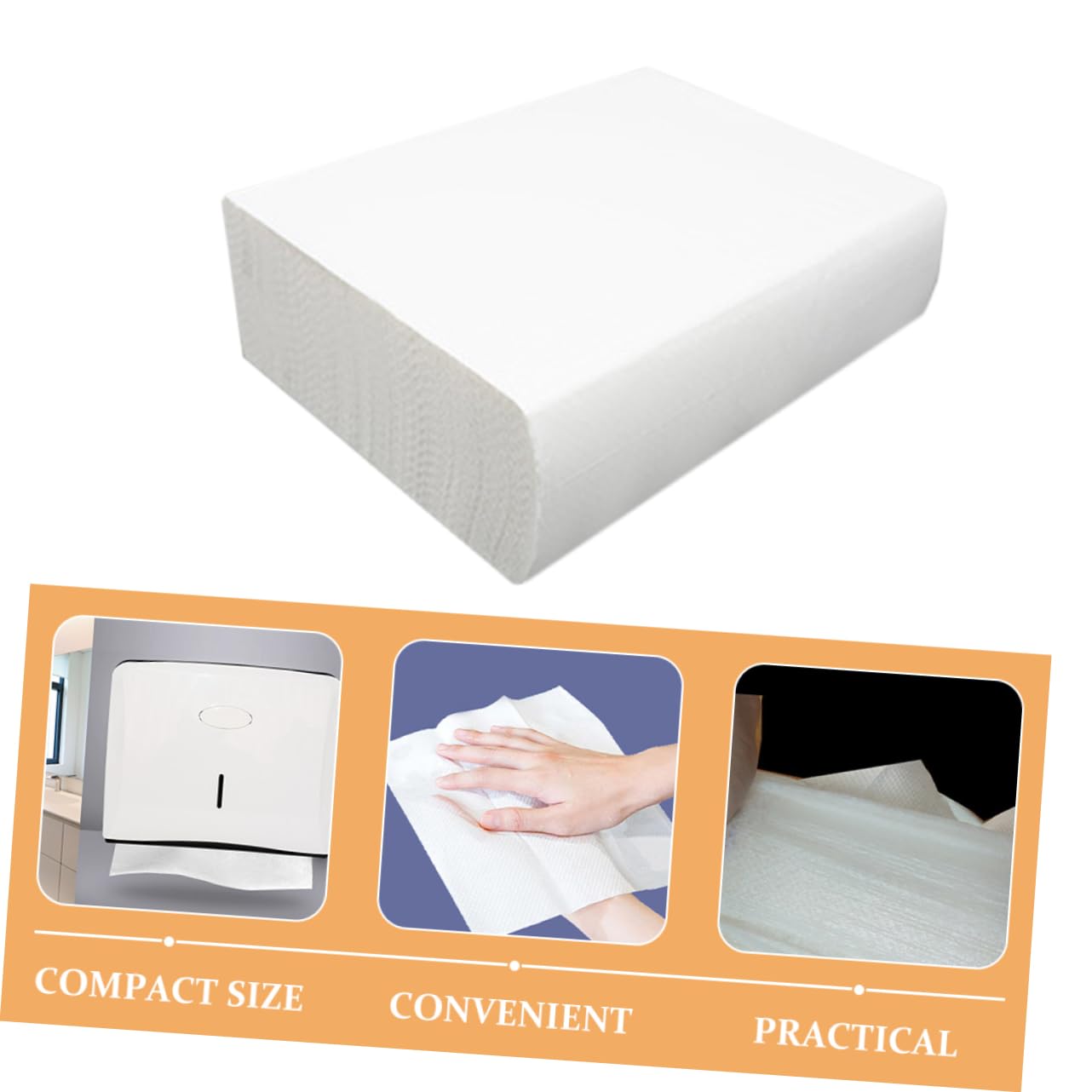 Essuie-mains en Papier Épais Blanc 5 Paquet, 100 Feuilles