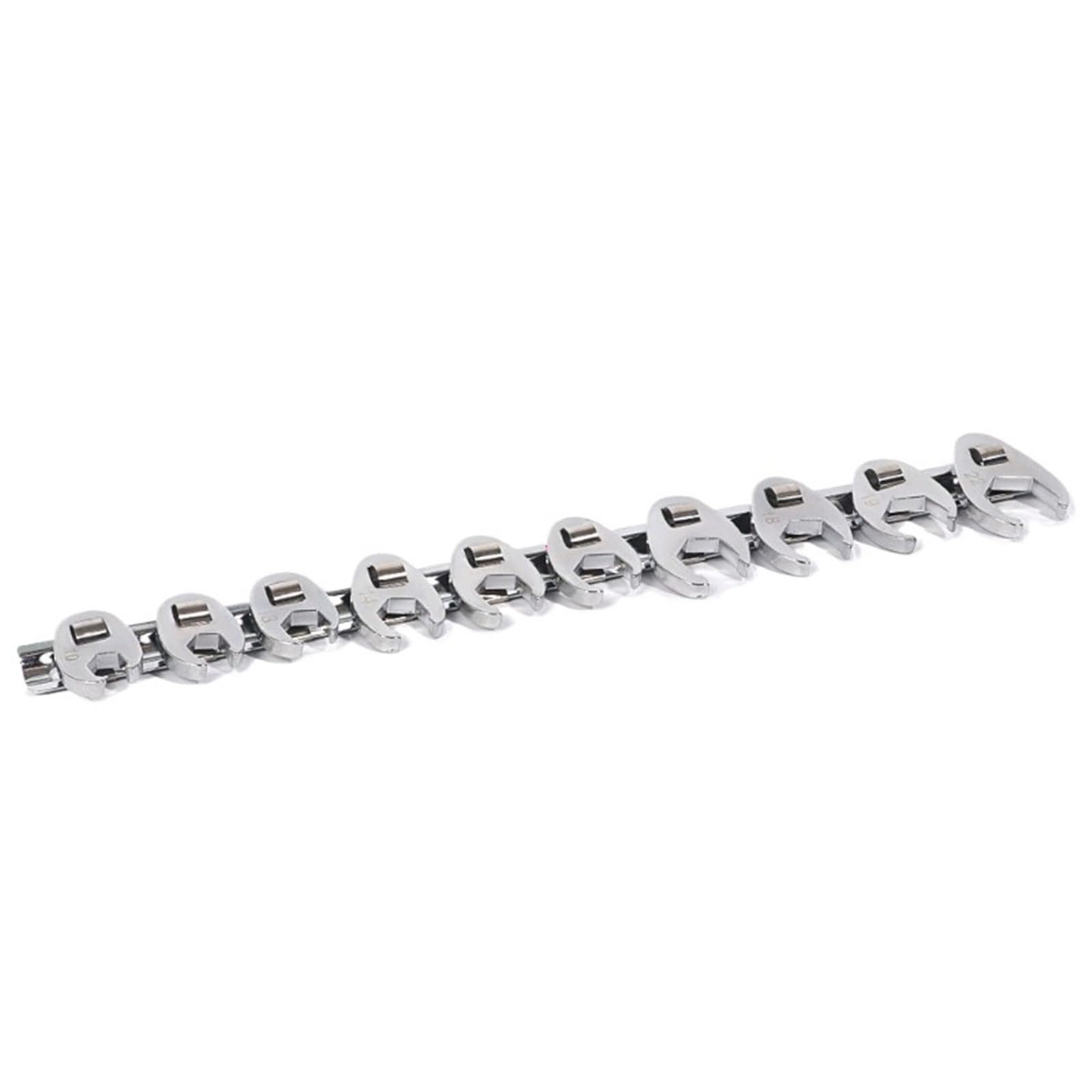 Xuczhai Sliver 10-22Mm Metric Nut Wrench Tool Kit Chrome Plated Steel Crows Foot Set For 3/8In Car Maintenance Adapters