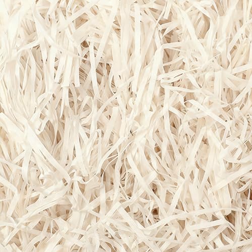 220g Gold and White Shredded Tissue Paper, Shredded Tissue Paper for Gift Boxes, Hamper Stuffing for Hamper Filling Gift Bags Packaging Decoration Basket Stuffing