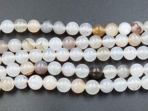 Malahill semiprecious Stone Beads for Jewelry Making, Sold per Bag 5 Strands Inside, Flower Agate 8mm - 2
