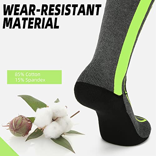 Turnway 2-Pairs Ski Socks Over The Calf (Otc) For Skiing, Snowboarding, Winter Outdoor Activities For Men & Women (Green, Large) #TOP2
