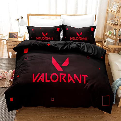 CHAOSE VALORANT Bettbezug-Set Mit Reißverschluss 3-teiliges Bettwäsche-Set Mit 2 Kissenbezügen 50 X 75 cm (Strahlend 05 135 x 200 cm)