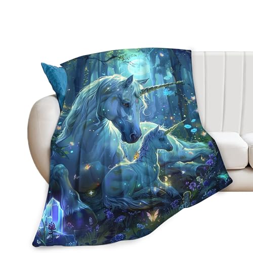 Unicorn Throw Blanket - Soft, Warm & Cozy Fleece for Couch, Sofa, Bed - 50
