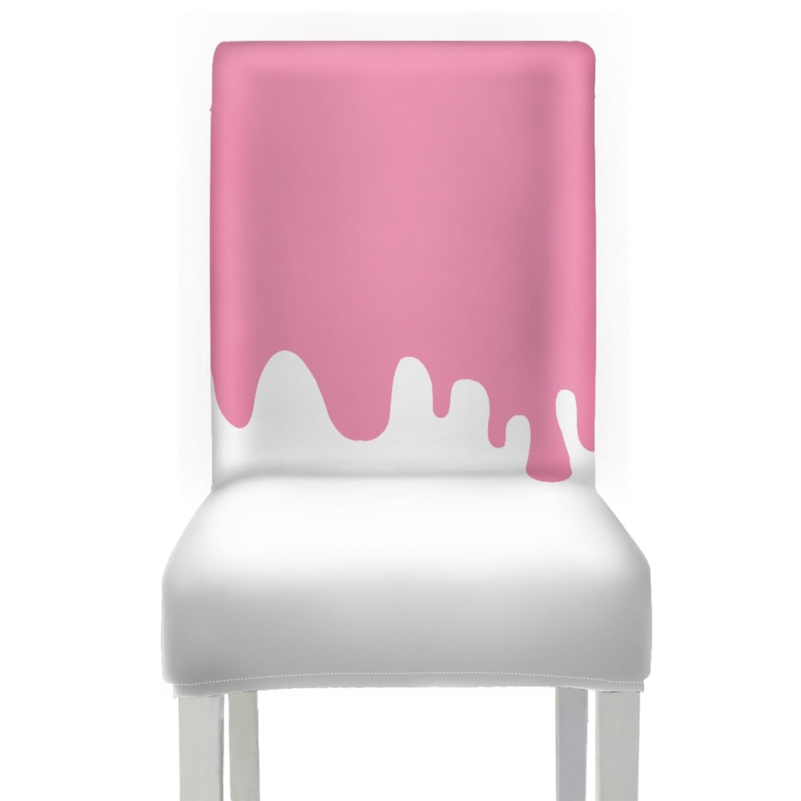 Stuhlüberzieher Creme Weiß Rosa Stuhl Überzieher Stuhlhussen 6er Set | Spandex Stuhl Hussen Waschbar Abnehmbare Stretch Hussen für Stühle Langlebig Stuhlbezug Universal für Küche,Restaurant,Hotel