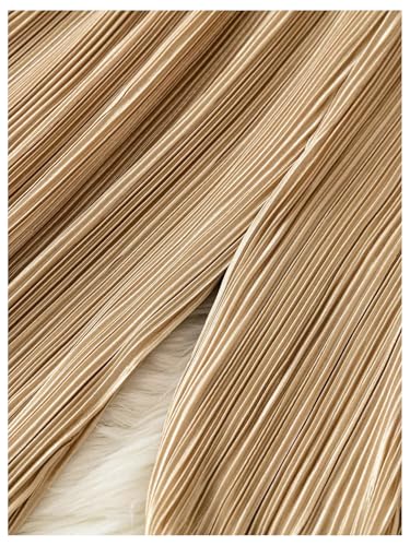 GORGLITTER Women's Flowy Pleated Pants Dressy High Waist Wide Leg Trousers Business Casual Work Palazzo Pant3