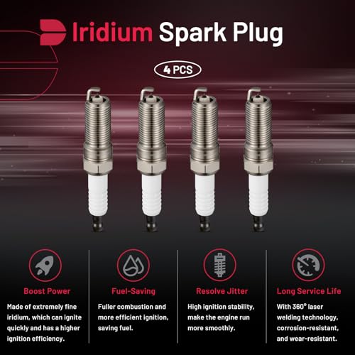Image of BDFHYK SP530 Iridium Spark Plugs Compatible with Mazda 3 6 for Lincoln MKZ for Mercury Mariner Milan C-Max Escape Fusion Transit Connect 2.0L 2.3L 2.5L L4 Engine Replacement for AYFS32YR, Set of 4