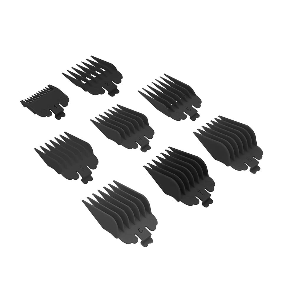 8PCS Professional Hair Clipper Guide Combs, Replacement Guards Set, 8 Length Attachment Guide Combs, Great Fits for Many Wahl Clippers/Trimmers