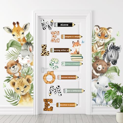 Pegatinas de Animales de Bosque en 3 Láminas para Puerta miniatura 1