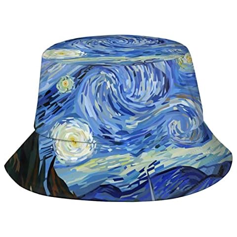 Village Under Aurora Bucket Hat Summer Beach Sun Hat Packable Fisherman Cap for Men Women Outdoor, Black6, One size Cover
